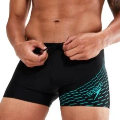 Speedo Medley Logo Zwembroek - Black/aquarium -Speedo speedo medley logo aquashort black aquarium 1 1427443