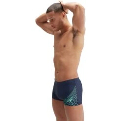 Speedo Medley Logo Zwembroek - True Navy/Green Glow -Speedo speedo medley logo aquashort true navy green glow 6 1516748