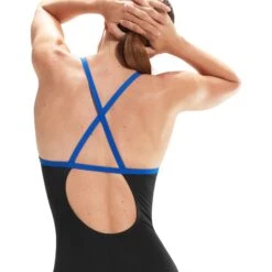 Speedo Placement Digital Fixed Crossback Badpak - Black/True Navy/Cobalt Pop/White -Speedo speedo placement digital fixed crossback bathing suit black true navy cobalt pop white 2 1515955