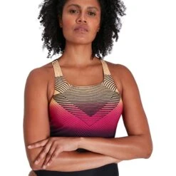 Speedo Placement Digital Medalist Badpak - Black/magenta/papaya Punch -Speedo speedo placement digital medalist bathing suit black magenta papaya punch 8 1302779