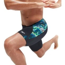 Speedo Placement Digital V-Cut Zwemjammer - Black/Cobalt Pop/Green Glow -Speedo speedo placement digital v cut jammer black cobalt pop green glow 2 1516735