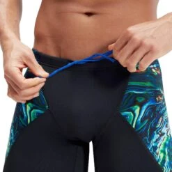 Speedo Placement Digital V-Cut Zwemjammer - Black/Cobalt Pop/Green Glow -Speedo speedo placement digital v cut jammer black cobalt pop green glow 3 1516736