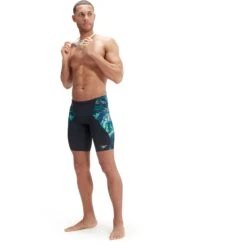 Speedo Placement Digital V-Cut Zwemjammer - Black/Cobalt Pop/Green Glow -Speedo speedo placement digital v cut jammer black cobalt pop green glow 7 1516740