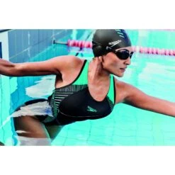 Speedo Placement Laneback Badpak - Black/aquarium/miami Lilac -Speedo speedo placement laneback bathings suit black aquarium miami lilac 2 1425405