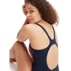 Speedo Placement Muscleback Badpak - True Navy/Electric Pink/Volcanic Orange -Speedo speedo placement muscleback bathing suit true navy electric pink volcanic orange 3 1515832