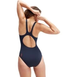 Speedo Placement Muscleback Badpak - True Navy/Electric Pink/Volcanic Orange -Speedo speedo placement muscleback bathing suit true navy electric pink volcanic orange 6 1515835