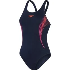 Speedo Placement Muscleback Badpak - True Navy/Electric Pink/Volcanic Orange