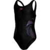 Speedo Placement Muscleback Meisjes Badpak - Black/rose Violet/bondi Blue -Speedo speedo placmement muscleback girls bathing suit black rose violet bondi blue 11 1425833