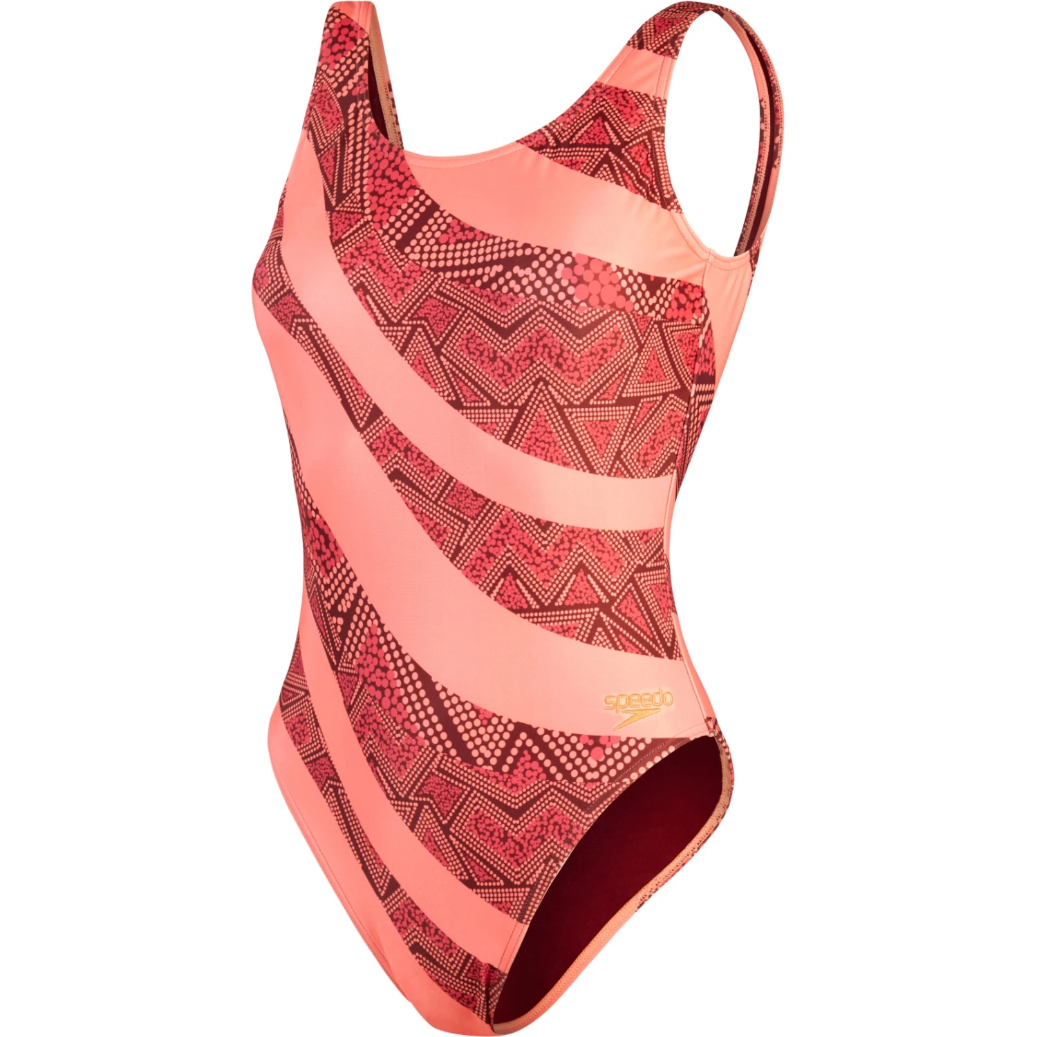 Speedo Printed Deep U-Back Badpak - Oxblood/soft Coral 3 Speedo Printed Deep U-Back Badpak - Oxblood/soft Coral