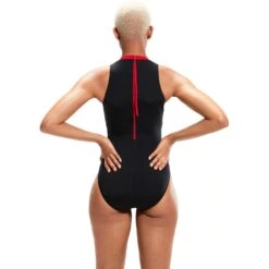 Speedo Printed Hydrasuit Dames - Black/fed Red/chroma Blue/white -Speedo speedo printed hydrasuit womens black fed red chroma blue white 10 1425809