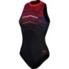 Speedo Printed Hydrasuit Dames - Black/fed Red/chroma Blue/white -Speedo speedo printed hydrasuit womens black fed red chroma blue white 11 1425810