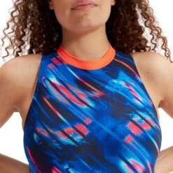 Speedo Printed Hydrasuit Dames - True Navy/True Cobalt/Hypersonic Blue/Electric Pink/Volcanic Orange -Speedo speedo printed hydrasuit womens true navy true cobalt hypersonic blue electric pink volcanic orange 7 1515815